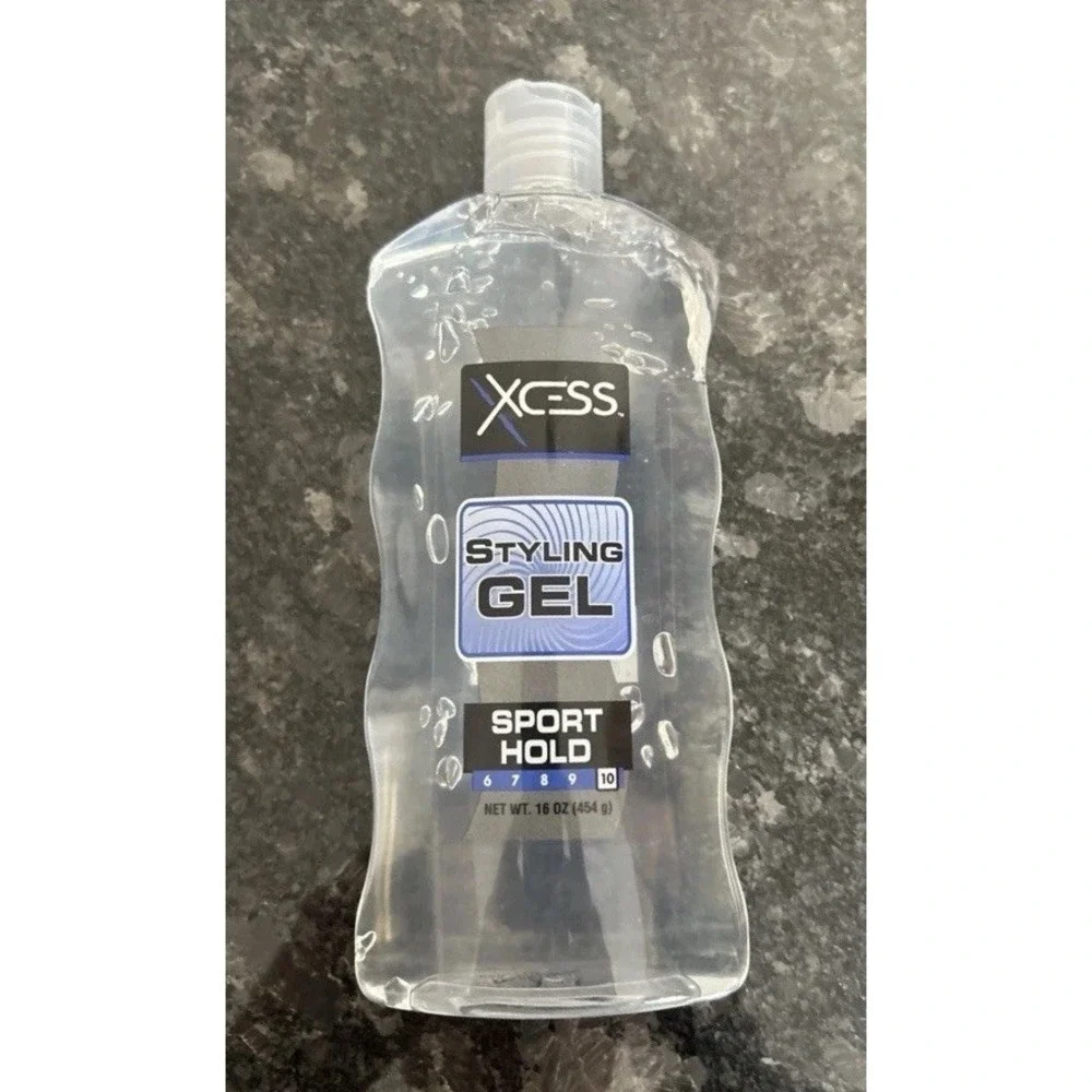 4 BOTTLES Xcess Styling Gel SPORT HOLD 10 Clear All Day Hold-Each is 16 oz, Hair